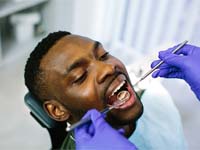 man during dental checkup