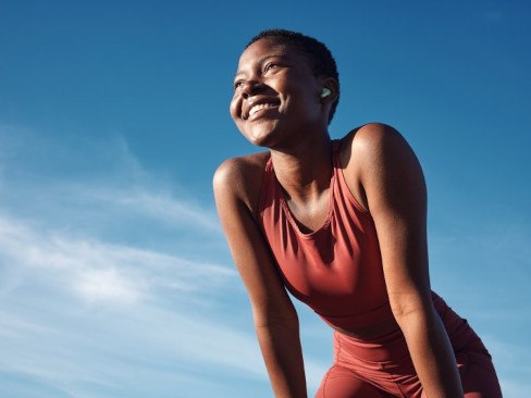 Lady smiles after exercise